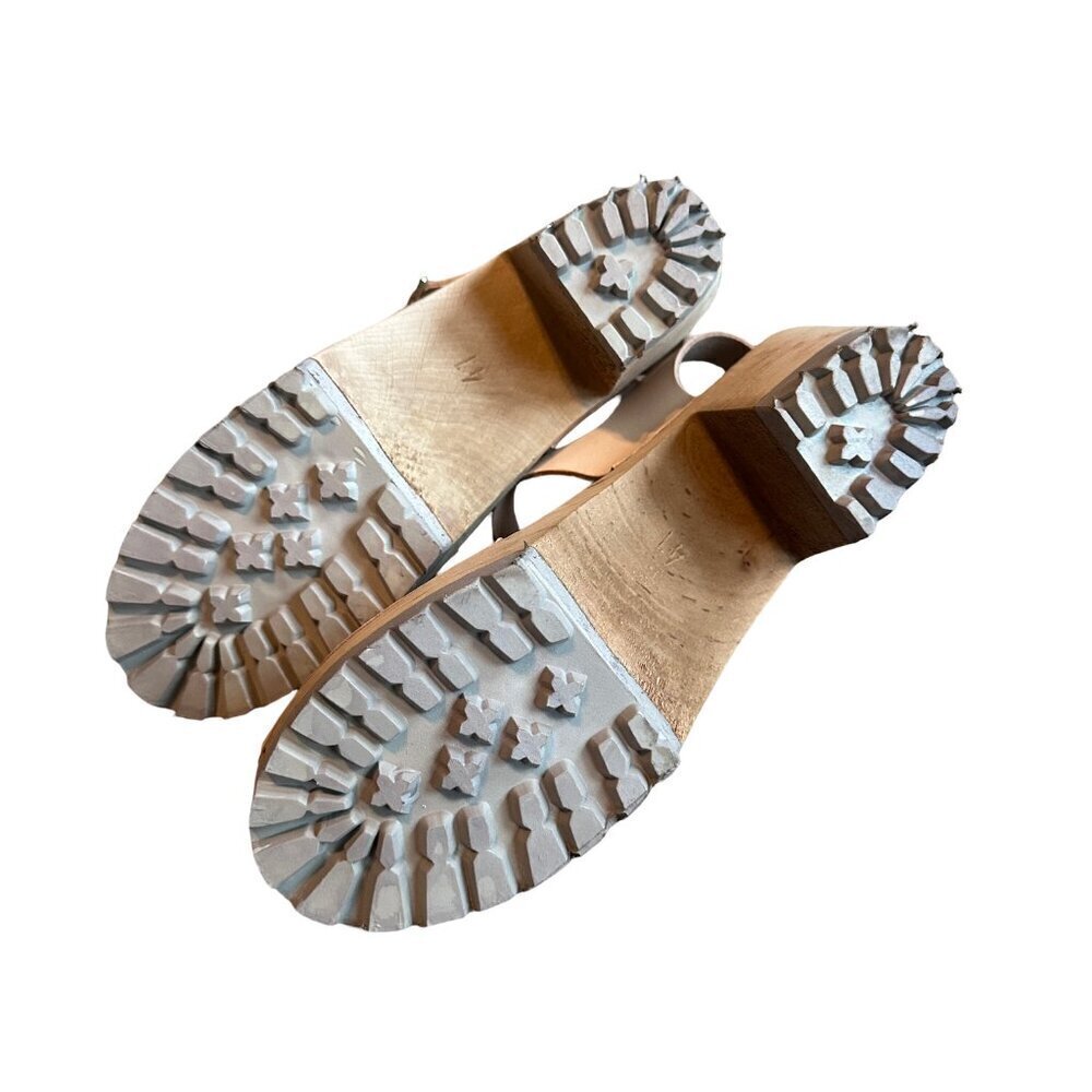 Mia Greta Open-Toe Clogs Mules Sandals Natural Light Beige Size 41 NIB NEW - Picture 10 of 15
